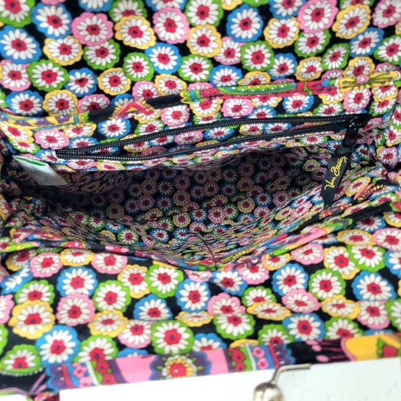 Vera Bradley Paisley Floral Kiss Lock Purse Shoulder Bag Symphony in Hue Retired - Picture 6 of 8